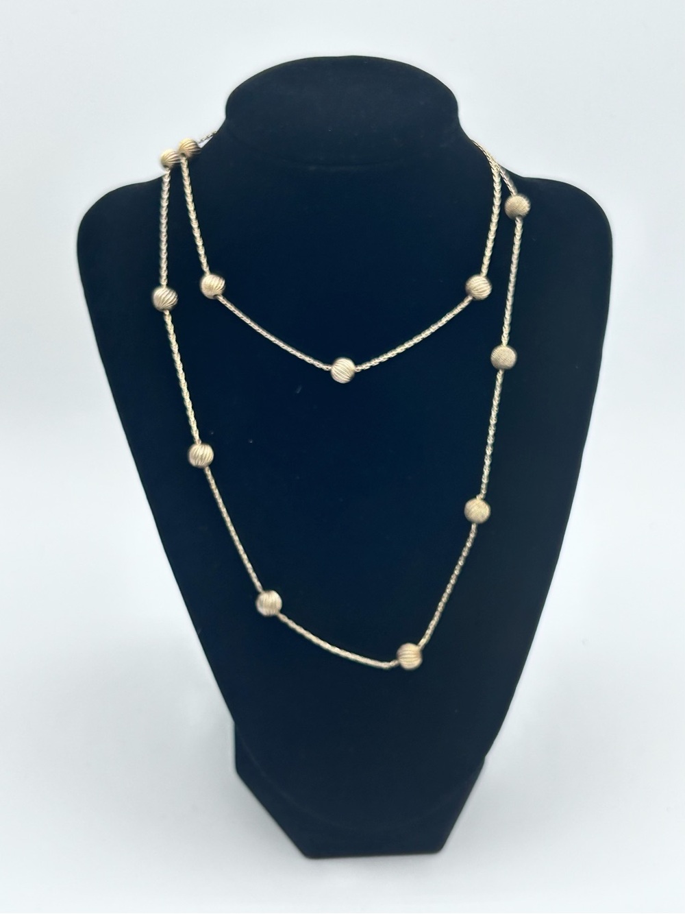 Vintage 1969 Henkel & Grosse Opera Gold Plate Ball Necklace Tested 16”